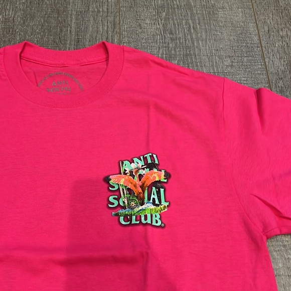 Anti Social Social Club pink tropical tshirt - Picture 2 of 3